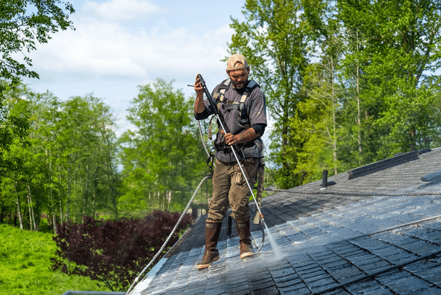 soft washing a roof
